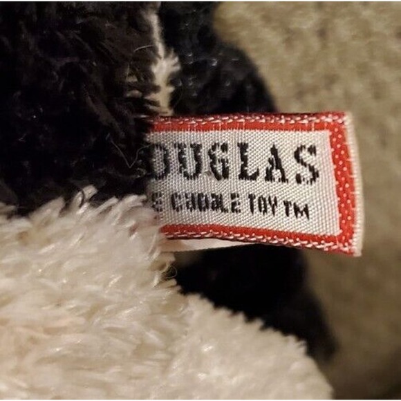 8 Inch Douglas Cuddle Toy Black White Cow Kinky Tail Stuffed Animal Plush - Picture 9 of 12